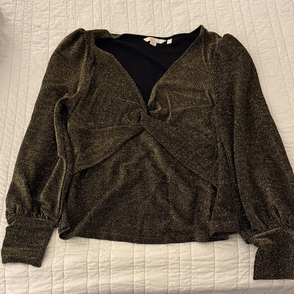 Metallic Long Sleeve Top